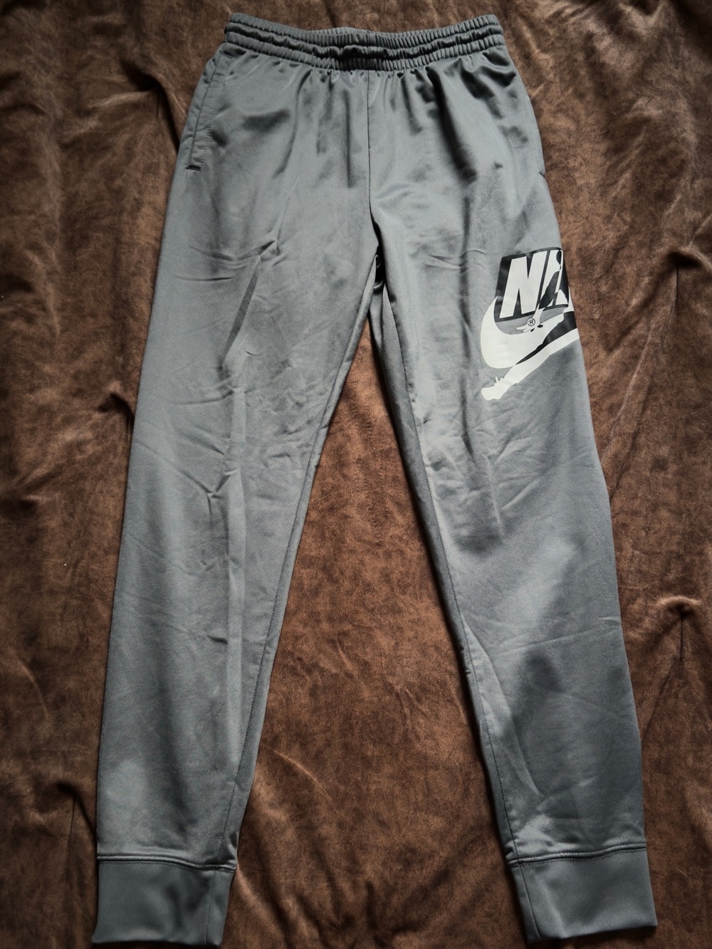 Jordan Nike  Grey Logo Jogger Sweatpants with Side Swoosh